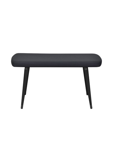 Vilinze Eames Ahşap Ayak Deri Mutfak Masası Bankı Siyah