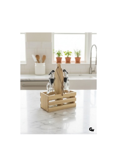 Ahşap Doğal 2li Tombul Set Yağdanlık Ve Sosluk Takımı Set Ihlamur - Kavak 1 Set Ahşap