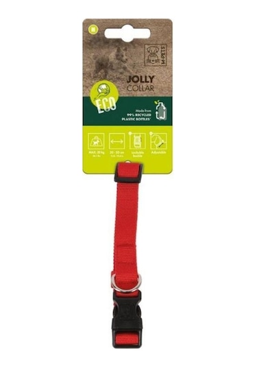 M-pets Jolly Köpek Boyun Tasması Kırmızı M Kırmızı