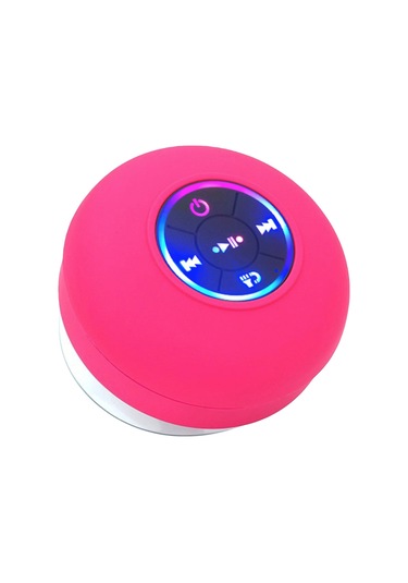 Hfambition Renkli Led Işıklı Ipx4 Suya Dayanıklı Bluetooth Hoparlör, Banyo İçin Güçlü Emici Hoparlör, Mor Kırmızı