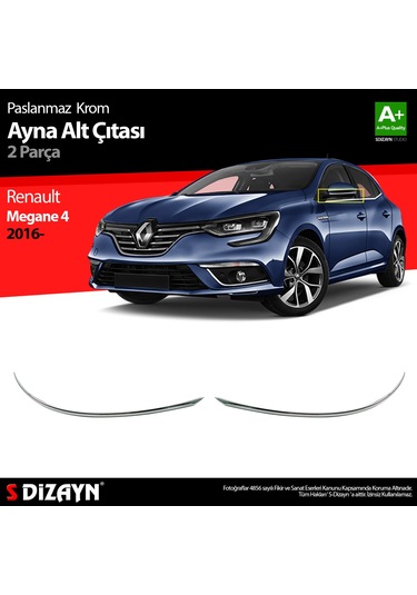 S-dizayn Renault Megane 4 Krom Ayna Alt Çıtası 2 Prç. 2016 Ve Üze