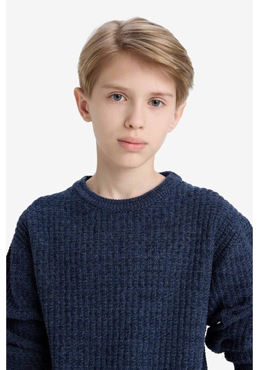 Defacto Erkek Çocuk Bisiklet Yaka Triko Kazak C9468a825aunv64 Lacivert