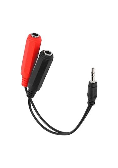 Ximistore9 20cm Uzunlukta Esnek Kordonlu 3.5mm Erkekden Çift 6.35mm Dişeye Ses Adaptörü - Sinyal Kaybı Azaltan, Plug & Play Ses Kablo Dönüştürücü