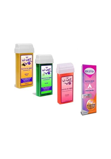 Vi-Vet Roll-On Sir Ağda Azulen 100 ML + Pudralı 100 ML + Natürel 100 ML + Ağda Bezi