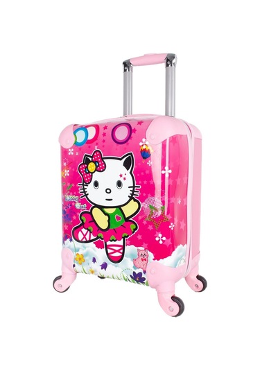Nishev.com Evini Sev Hello Kity Woman Kız Çocuk Valizi Pembe Pembe