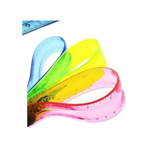 Mavi Esnek Plastik Cetvel Flexy Cetvel Kırılmayan Cetvel 30 Cm - 1 Adet Mavi