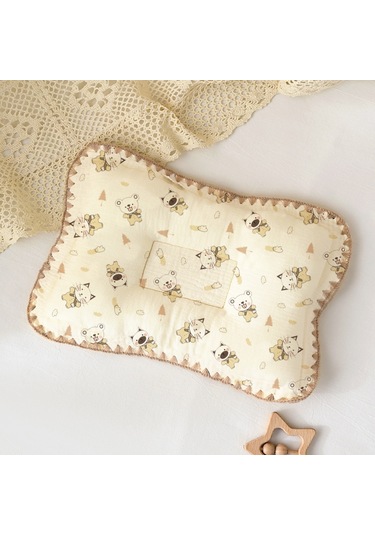 Şeker Silindir Yastık Bebek Boyun Yastığı Yumuşak Ve Güvenli No.26 Ekru