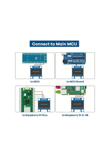 Dashanshop 3 Adet Mavi 0.96 İnç Oled I2c Ekran Modülü 128x64 Pixel Ssd1306 Arduino Raspberry Pi Uyumlu