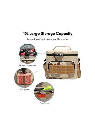 Tongxida 15l Askılık Çanta, Isı/su Geçirmez Eva Saklama, Dayanıklı Oxford, Çıkarılabilir Şerit, Asker Yeşili Yeşil