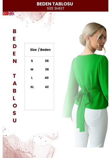 Khi-zai Kadın Degaje Yaka Şehirli Stil Bluz Yeşil