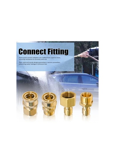 Yifomall "4 Parçalı Pirinç Basınçlı Yıkayıcı Hızlı Bağlantı Seti - M22 15mm & 3/8 İnç Uyumlu"