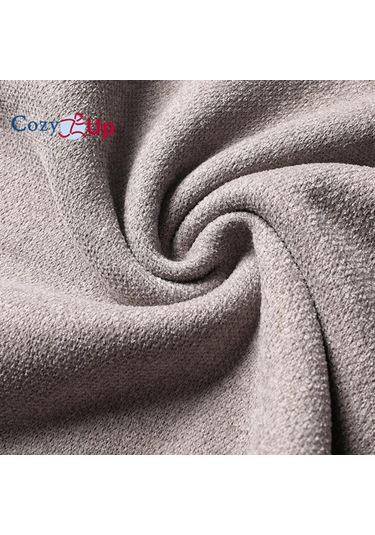 Cozy Up Erkek Peluş Ve Kalınlaştırılmış Örme Kazak Termal Sıcak Kazak Dış Koyu Gri