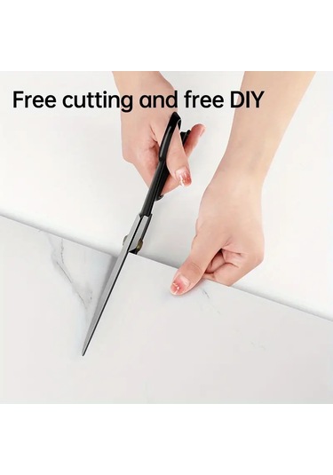 Kenpazar Beyaz Mermer Desenli Alüminyum Plastik Duvar Sticker Ahşap - Beyaz