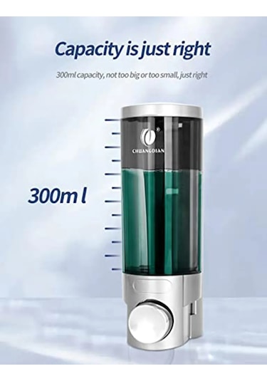 1063a 320ml-banyo Sabunu Ve Şampuan Dispenseri İle Mutfak Bulaşık Yıkama Sıvısı Dispenseri Duş Jeli Sabun Pompası Konteyner Duvara Montaj No Matkap