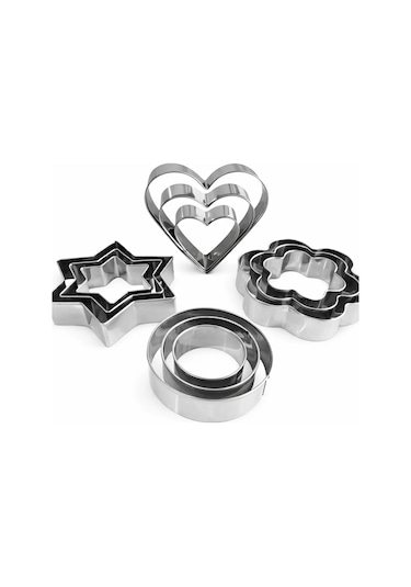 12 Parça Metal Mum Kesme Kalıbı Renksiz