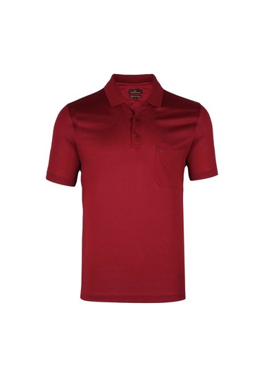 Classıc Kısa Kollu Mercerize Regular Erkek Polo Yaka Tshırt Bordo