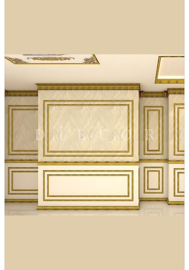 Diecor Dekoratif Polistren 15 Adet 4 Cm Gold Duvar Çıtası Beyaz 4 Cm Model:xa210