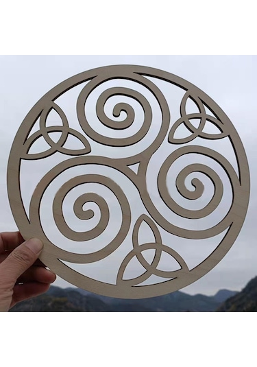 Homyl Ahşap Duvar Heykel Yoga Düğün Triskele-düğümü