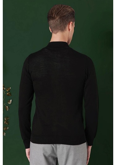 Tr 860 Slim Fit Siyah Klasik Triko Siyah