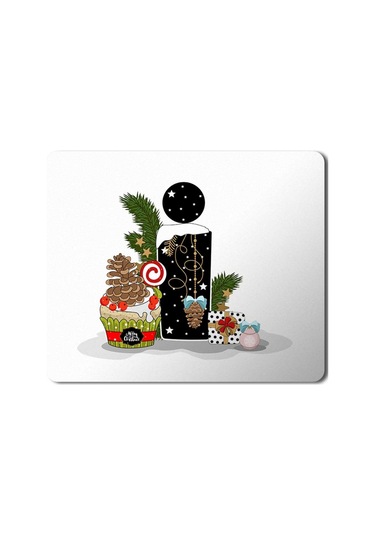 Yeni Yıl Merry Christmas Yılbaşı'na Özel İ Harfi Mousepad Mouse Pad