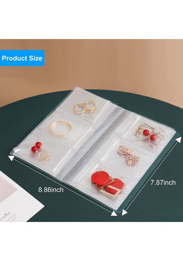 Anjiexun 84 Izgaralı Şeffaf Mücevher Saklama Defteri Ve 50 Parça Fermuarlı Çanta Şeffaf