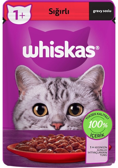 Whiskas Pouch Sığırlı Yetişkin Kedi Maması 28 x 85 G