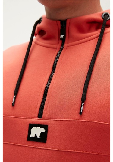 Bad Bear Defence Half-zıp Hoodıe Erkek Polar Sweatshırt Turuncu