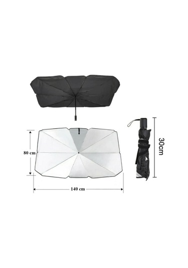 Bod Ön Cam Şemsiye Güneşlik Katlanabilir Esnek Gölgelik 140x80