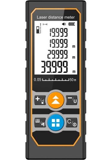 Vkemall Te50 Lazer Ölçüm Aleti, 50m Mesafe, Açı Sensörlü, Çok Birimli M/ft/in , Alan/hacim/pikagor Teoremi Modları, Pil Olmadan Gönderim