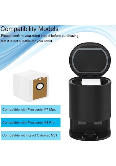 Unimarket Proscenic M7 Max M8 Pro Ve Aırrobo T10+ Toz Torbaları Süpürge Yedek Parçaları 10 Adet
