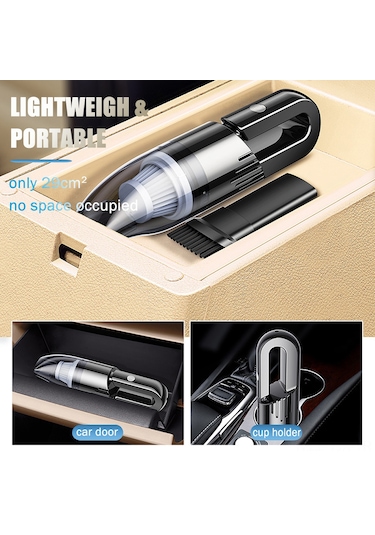 Geekyou 12v Kablolu Araç Süpürgesi - 6000 Pa Güçlü Emme, 4.5m Kablolu, Islak/kuru Temizleme, 140ml Toz Kabı, Filtre Yıklanabilir