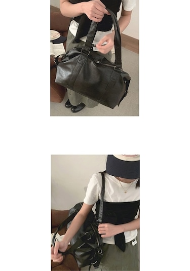 Luckydog Yeni Kore Rahat Çanta, Siyah, Büyük Kapasiteli Messenger Çanta Spor Çantası Siyah