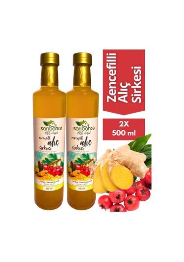 Zencefilli Alıç Sirkesi 500 Ml 2'li Paket - Organik Doğal Fermantasyon