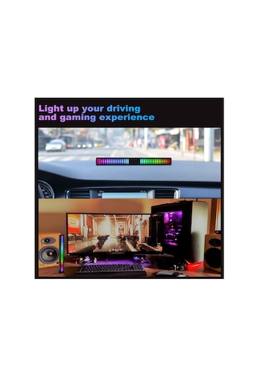 Sese Duyarlı Ritim Çubuğu,rgb 32led Işık Araç İçi Ekolayzer