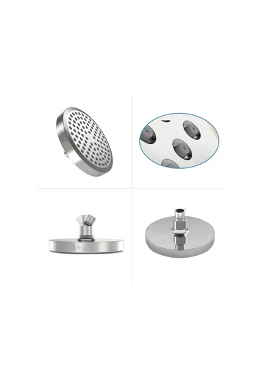 Yifomall 6 İnç Dairesel Yüksek Basınçlı Duş Başlığı, Otomatik Temizleme Uçlar, Kaliteli Abs Malzeme, G1/2 Bağlantı, Chrome Finish Diğer