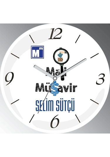 Kişiye Özel Mali Müşaviri Bombeli Cam Sessiz Duvar Saati Çok Renkli