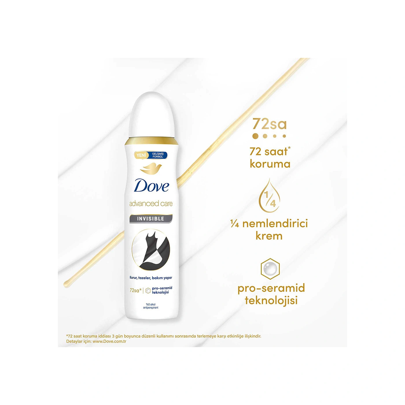 Dove Kadın Sprey Deodorant Advanced Care Invisible 72 Saat Koruma 150 Ml X3