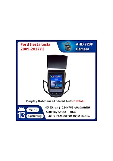 Ford Fiesta Tesla 2009-2017yıl 4gb Ram 32gb Rom Multimedya Carpla