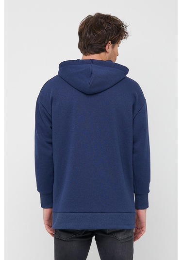 Ünisex Fermuarlı Sweatshirt İndigo Lacivert