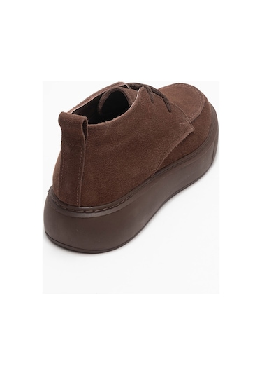 Lılya Kahverengi Süet Hakiki Deri Kadın Chukka Bot Süet Kahve