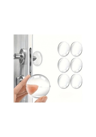 Büro Ev Ofis Dekoru İçin 6parça Şeffaf Oval Silikon Mobilya Kapı Darbe Pedi Renkli