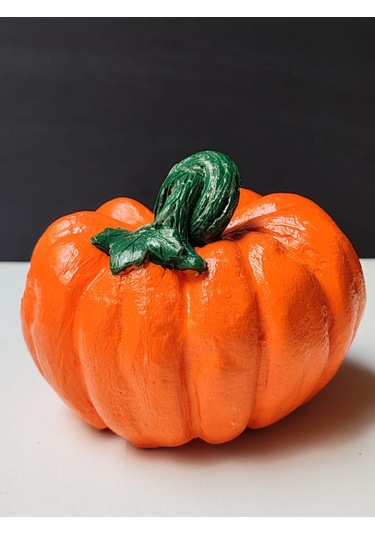 Dekoratif Balkabağı Orta Boy, Turuncu El Yapımı, Ev Dekoru, Masa Dekoru, Obje, Biblo