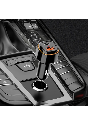 Ranyeek C7s Otomobil Şarj Aleti Pd20w+qc3.0 Çift Portlu Hızlı Şarj Cihazı Sigara Çakmaklı Kare Model 38w