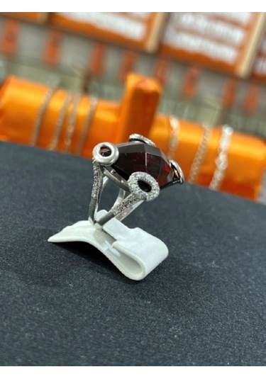 Firuze Gümüş Dikdörtgen Oyma Modeli Taşlı Gümüş Yüzük F16001131