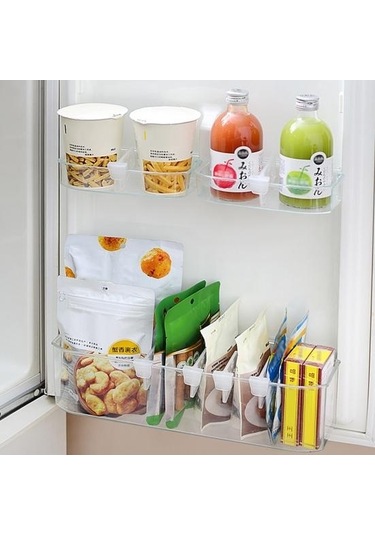 4 Adet/takım Buzdolabı Bölücüler Gıda Sınıfı Yerden Tasarruf Sağlayan Plastik Popüler Sınıflandırılmış Snap-on Mutfak Malzemeleri