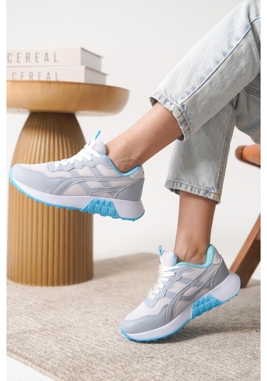 Garantili D0120 Günlük Ortopedik Kadın Sneaker Spor Ayakkabı Gri