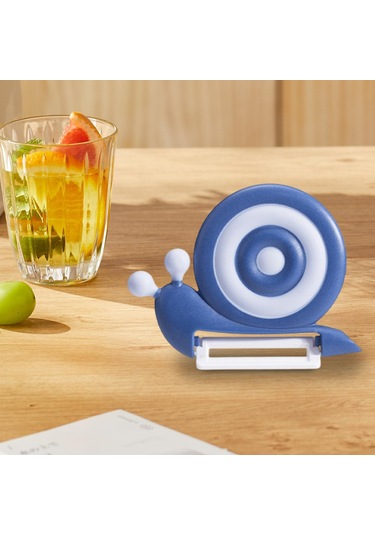 Homyl Sebze Soyucu Seramik Bıçaklı Mutfak Aleti Havuçlar Sebzeler Mavi