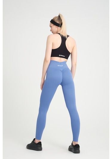 Mavi Kalçası Büzgülü Premium Fitilli Ekstra Push Up Yüksek Bel E Mavi