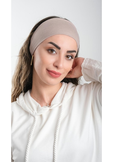 Hürrem Bone Vizon Bandana Saç Bandı Viskon Düz 3012 10 Vizon