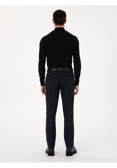 Cacharel Lacivert Slim Fit Yün Karışımlı Kumaş Pantolon